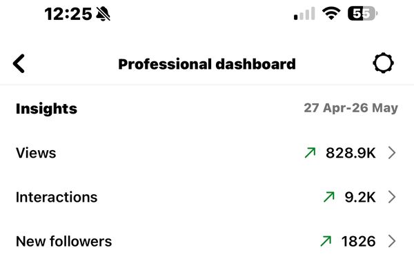 Client Instagram dashboard screenshot